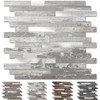 5 - Sheets Peel and Stick Wood Metal Tile Backsplash,