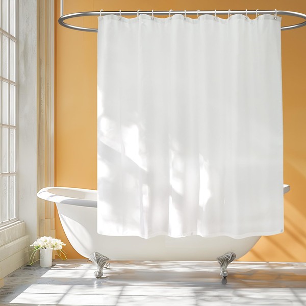 Seenus Waterproof Short Fabric Shower Curtain with 3 Large Magnets,