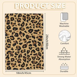 Leopard Print Brown Pink Hand Towels Set of 2 Decorative Hand Bath Towel for Bathroom Kitchen Accessories Hotel Spa Valentines Mothers Day Wedding Gifts 18 X 24 Inches