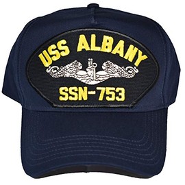 EC USS Albany SSN-753 Hat - Navy Blue - Veteran Owned Business
