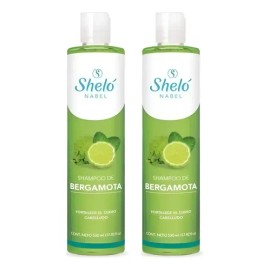 Pack 2 Shampoo Bergamota Sheló Nabel  Bergamot Anti-Hair Loss Shampoo Duo, 530 ml                                                                     