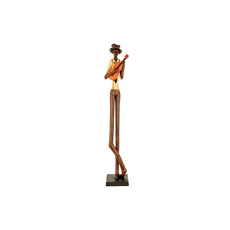 Standing Jazz Band Guitar Cream Shirt Figurine Ornament 60cm Musician