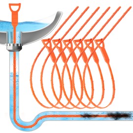 Forlivese 25 Inch Drain Snake,Drain Clog Remover,Sink Snake for Sewer Kitchen Sink Bathroom Tub Toilet Clogged Drains Relief Cleaning Tool 6 Pack