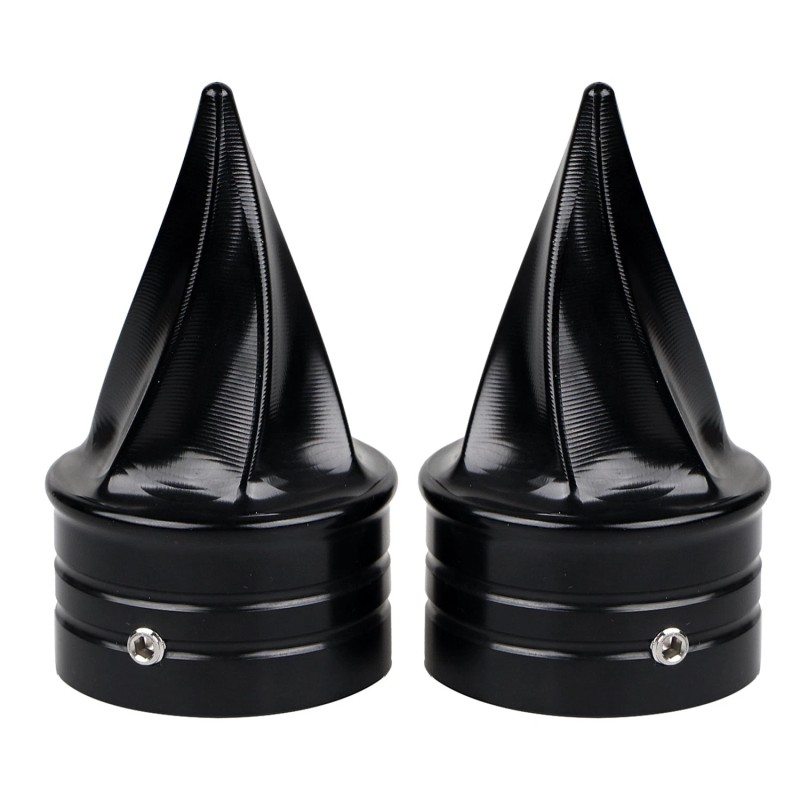 Unbranded Black Twisted Front Axle Cap Nut Covers For Harley