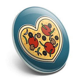 Heart Pizza Pie Love Metal 1.1" Tie Tack Hat Lapel Pin Pinback