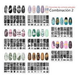 THE9SHOP Juego De 8 Placas De Sellos Uñas Diy, 1 Sello Y 1 Raspador