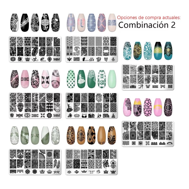 THE9SHOP Juego De 8 Placas De Sellos Uñas Diy, 1