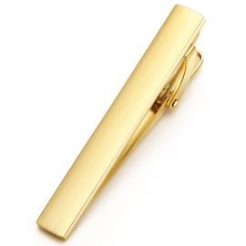 HONEY BEAR 5cm/5.4cm/6cm Mens Tie Clip Bar for Normal Size Steel Business Wedding Gift 1.97"/2.12"/2.36" (Brushed Gold horizontal 5.4cm)
