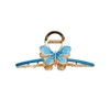Blue Glittering Butterfly Metal Hair Claw Clips, Large Hair Barrettes