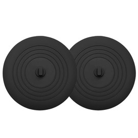 Tub Stopper 2 Pack,Bathtub Drain Stopper,6 inches Large Silicone Drain Plug,Hair Stopper Flat Suction Cover for Kitchen Bathroom Accessories and Laundry (Black/Black)