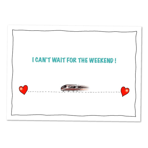 bernsteinfee-CARDS XXL Card Long Distance Relationship Train Can't Wait for