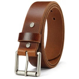 CHAOREN Full Grain Leather Belts for Men - Brown Belt for Jeans - Timeless Elegance for Casual Dress