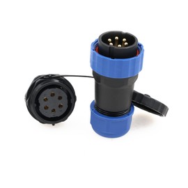 ZBLZGP SD28 28MM Ip68 Aviation Bulkhead Connector Male Female Back Nut Wire Cable Electrical Circular Power Push Waterproof Connector (6pin)