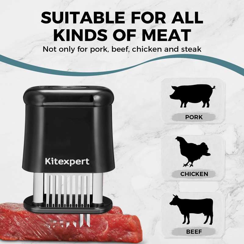 KITEXPERT Meat Tenderizer Tool with 56 Stainless Steel Ultra Sharp