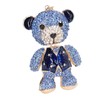 Bear Keychain Electroplate Long Bright Rhinestones Bear Keychain with Hook
