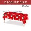 2 Christmas Snowman TableCloth,137x274cm Rectangle Large Plastic Red Tablecloth Snowman