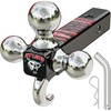 Ayleid Trailer Hitch Tri-Ball Mount with Hook & Pin Balls Sized 1-7/8, 2 & 2-5/16 inches, Tow Hitch, Silver