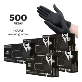 Guantes De Nitrilo Libre De Latex Sin Polvo Azul Negro