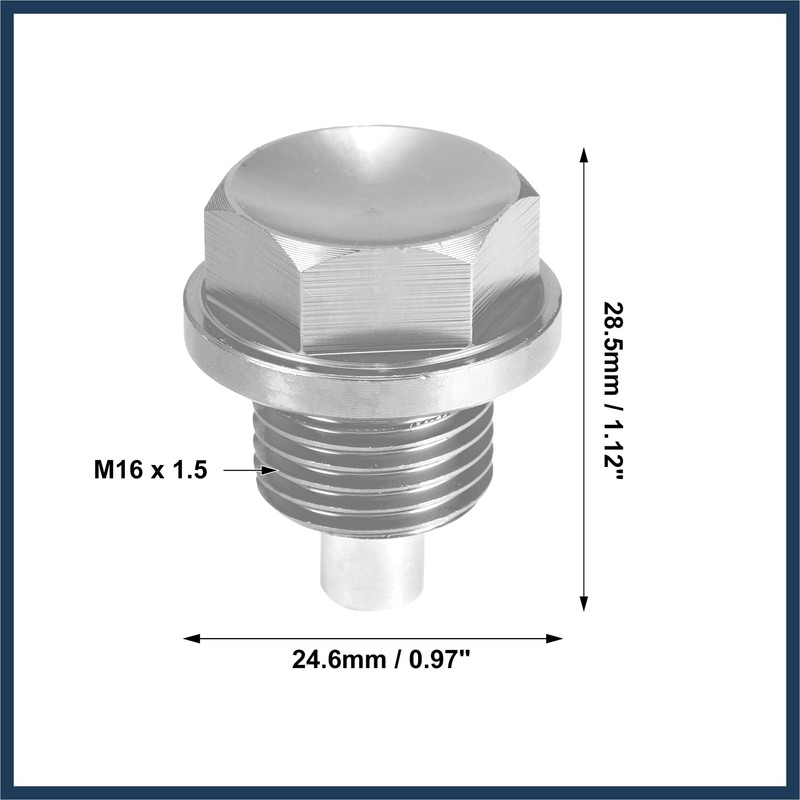 VekAuto 2 Set M16x1.5 Oil Drain Plug Aluminum Alloy Silver