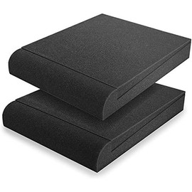 Sonic Acoustics High-Density Studio Isolation Panels/Foam Pads For 5 Inch Monitors, Pair Of Rubber Base That Prevents Vibrations, 12" x 8" x 1.8", Pack of 2