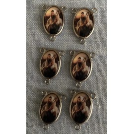 Jesus The Good Shepherd Rosary Centers | Rosary Making Parts | Silver Tone