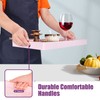 Gifturbo Pink Serving Trays,Decorative Serving Tray with Handles, Coffee Table