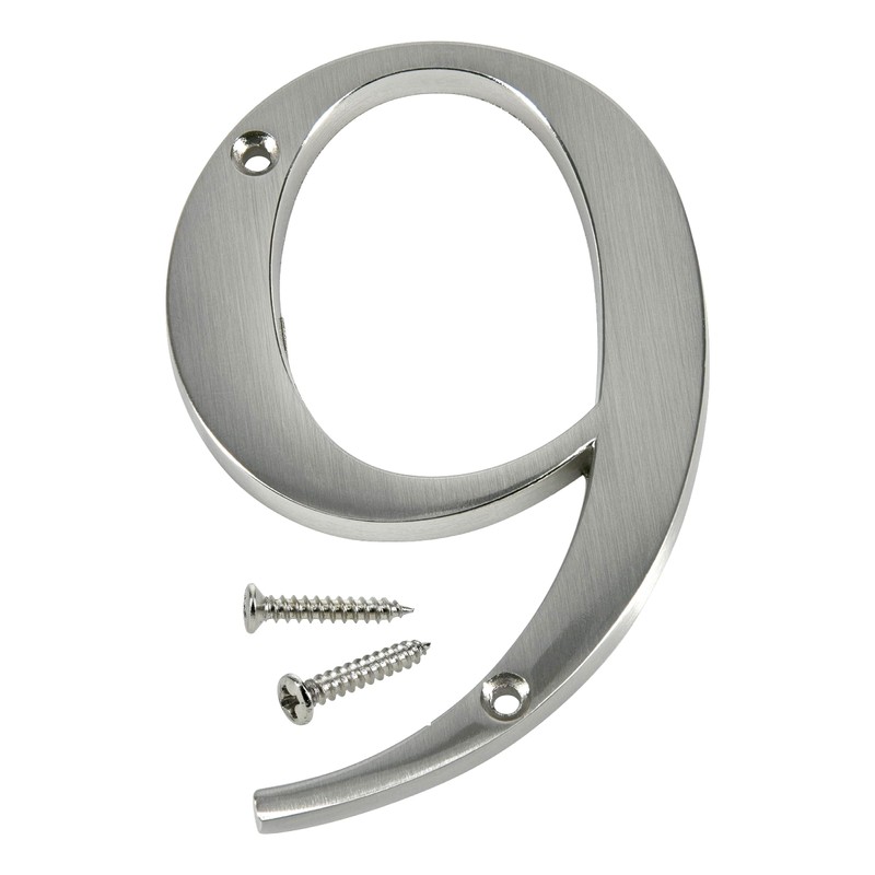 Distinctions by Hillman 843329 4-Inch Brushed Nickel Flush-Mount House Number