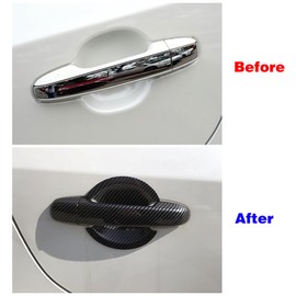 Dakitita Door Handle Cover Trim and Door Bowl Cover for Toyota Camry XV50 2012-2017 Accessories Exterior Decor (Carbon Fiber Pattern Color)