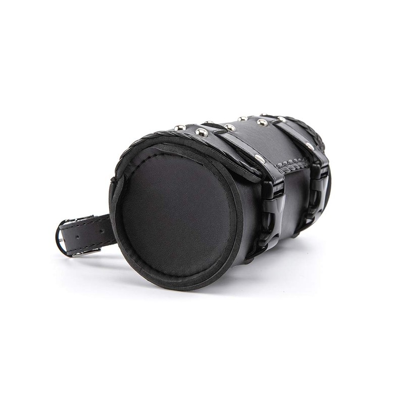 evomosa Motorcycle Fork Bag PU Leather Bicycle Handlebar Tool Bag