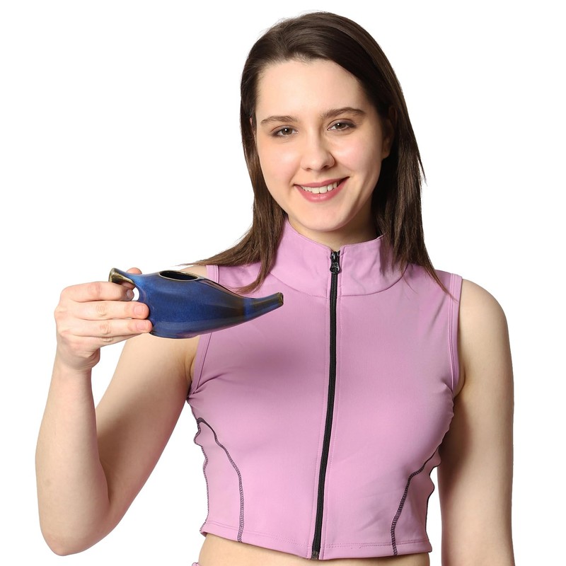 HealthGoodsIn HealthGoodsIn Ceramic Neti Pot, Premium Handcrafted Durable, Dishwasher Safe