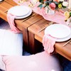 FuSenYuan Blush Pink Cheesecloth Table Runner 12Ft and 10 Napkins,