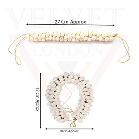 Velvet London - Jasmine Flower Hair Gajra, Artificial Juda Bun Maker, Bun Holder, Handmade Veni Juda Bun Wrap, Hair Styling Accessories For Women and Girls (White, Pack Of 1)