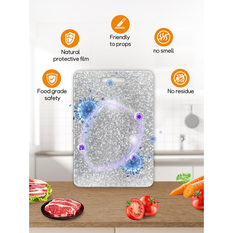 Titanium Cutting Board for Kitchen，Double Sided Pure Titanium Cutting Board，With