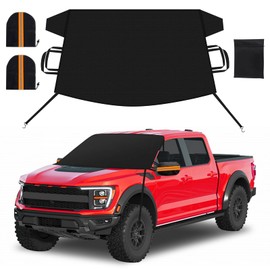 FXUP FXUP Car Windshield Cover for Ice and Snow Heavy Duty 600D Waterproof Oxford Fabric Windshield Snow Cover Fit for Most Cars Trucks Suvs Essential Car Winter Accessories X-Large Size (82.8 x 47 Inch)