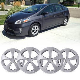 AUTOWIKI 15 Inch Hubcaps for 2010 2011 2012 2013 2014 2015 Toyota Prius Wheel Tire Covers, Wheel Rim Covers for 10-15 Toyota Prius [Only Fit Alloy Wheels] (Set of 4, Silver Lacquer)