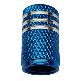 Set of 4 Aluminium Valve Caps Tyre Valves Valve Caps with Rubber Seal for Motorcycle Car Scooter Quad Bike Light Blue