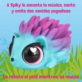 Famosa Jiggly Pets - My Spike Pet - Spiky The Hedgehog Interactive Hedgehog Soft Rubber Singing Walks Rolls and Runs with Music Toys for Boys and Girls 4+ Years (JGG02000)