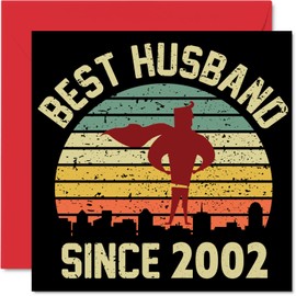 22nd Card Wedding Anniversary for Husband - Best Husband - Happy 22nd Wedding Anniversary Card Wedding Anniversary Cards for Lover, 145mm Greeting Cards for Twenty-Second Anniversaries