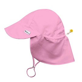i Play. Baby Eco Flap Hat, Light Pink, 9-18mo