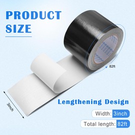 Zhaoyao RV Awning Repair Tape, 3in x 82FT Tarp Repair Tape Tenacious Tape Made of Fiberglass and Aluminum Foil Tent Canvas with 1 Scissors and 1 Scraper(Black)