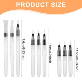 Grevosea 9 Pcs Watercolor Brush Pens, Water Brush Pen Refillable Paint Pens Water Color Brushes for Adults Beginners Watercolor Aquarelle Gouache Acrylics Painting