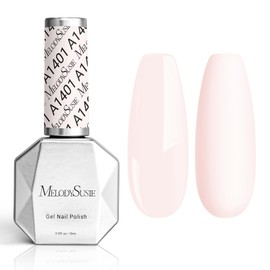 MelodySusie Thick White Gel Nail Polish,0.5fl oz Nails Soak Off UV LED Milky Pink Gel Polish Gift for Women Nail Art Manicure Salon DIY Nail Design Decoration at Home-A1401