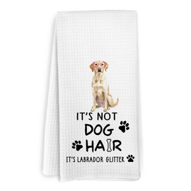 KFXHANGD Labrador Retriever Kitchen Towels for Dog Lovers - Funny Yellow Hand Dish Tea Towels for Bathroom Kitchen, Gifts for Women, 16x24 Inches