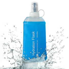FR Soft Flask, Collapsible Soft Water Bottle, Running Water Bottle for Hydration Packs - Running & Hiking Folding Water Bottle （Blue,250ml）