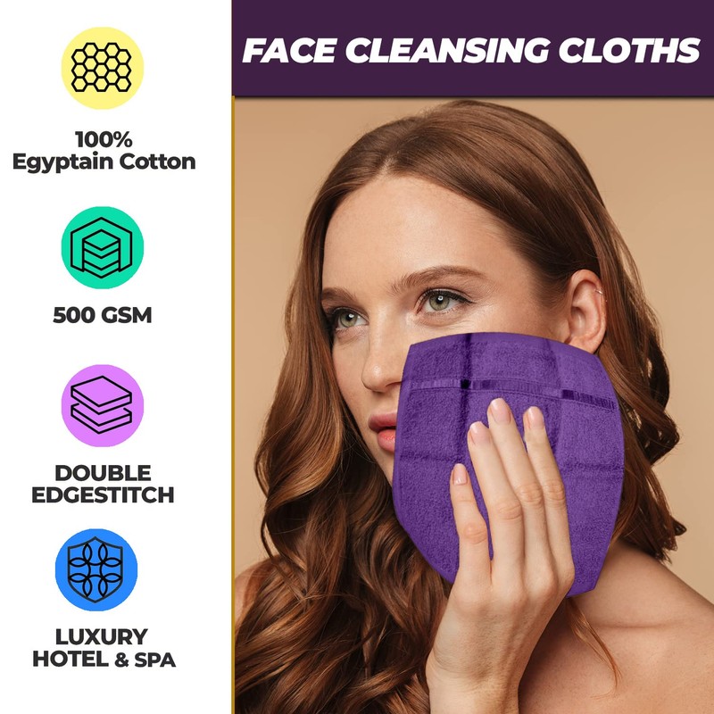 Towelogy® Premium Flannel Face Cloth 3-Pack 100% Egyptian Cotton Ring