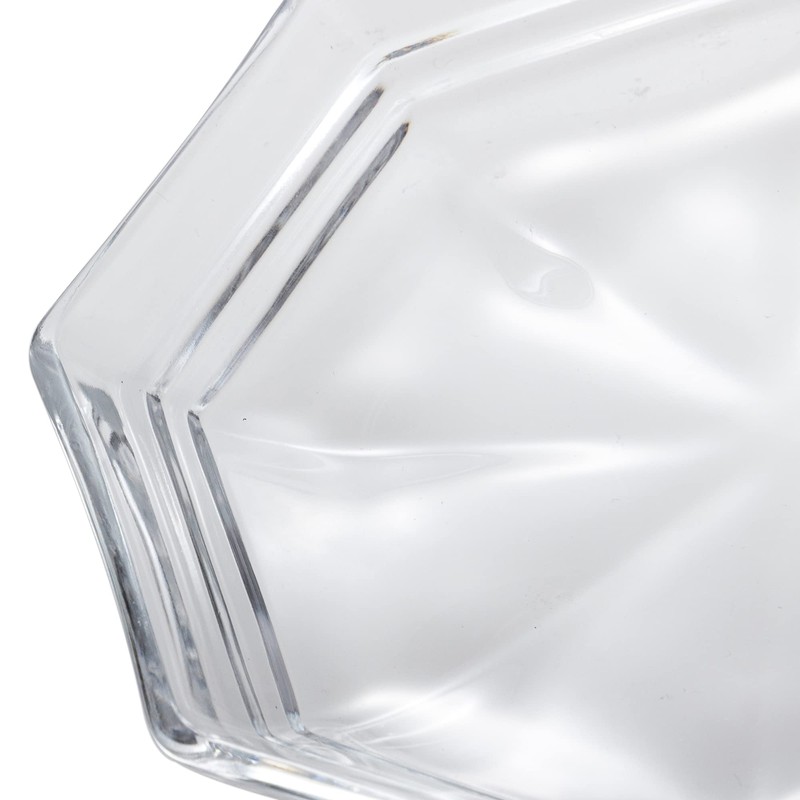 Mizusaki Glass MKG-218015 Tiered Octagonal Plate, Approx. 5.9 inches (15