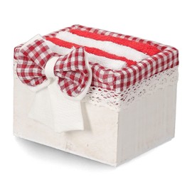 Margy Bathroom Lavette with Wooden Basket Set of 4