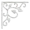 Naiture Grape Leaves Iron Shelf Bracket in Distressed White Finish