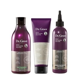 Dr. Groot 3-Step Haircare Bundle – Scalp Revitalizing Shampoo, Conditioner & Miracle In-Shower Treatment for Hair Thickening