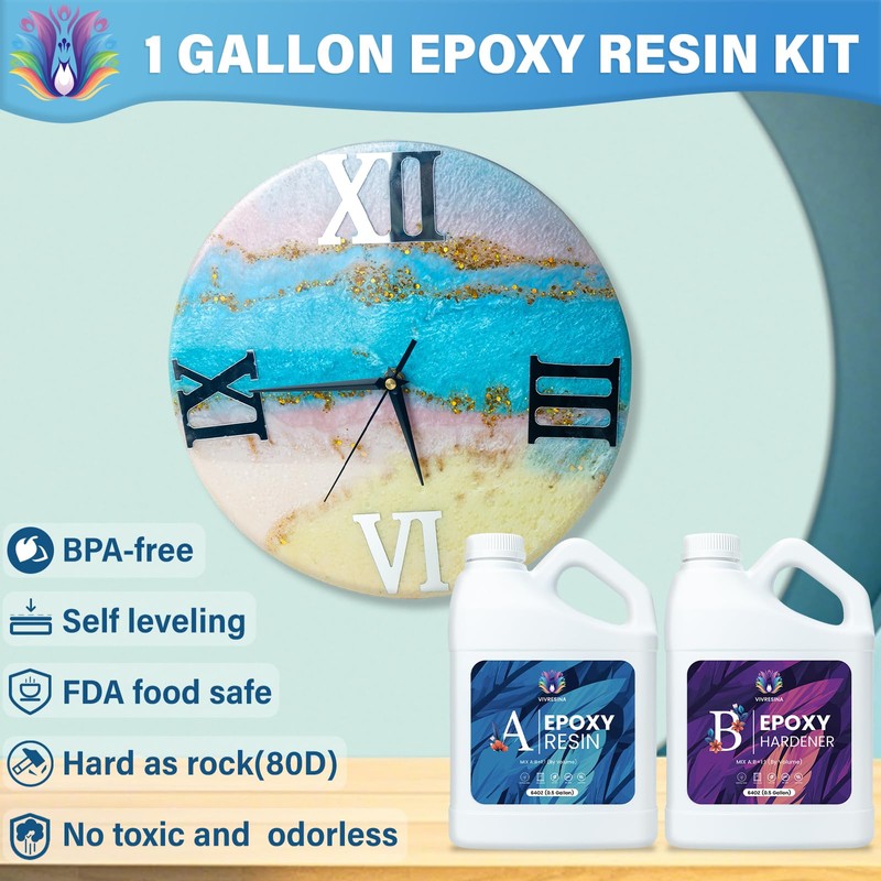 Epoxy Resin 1 Gallon Kit with Pump High Glossy Food